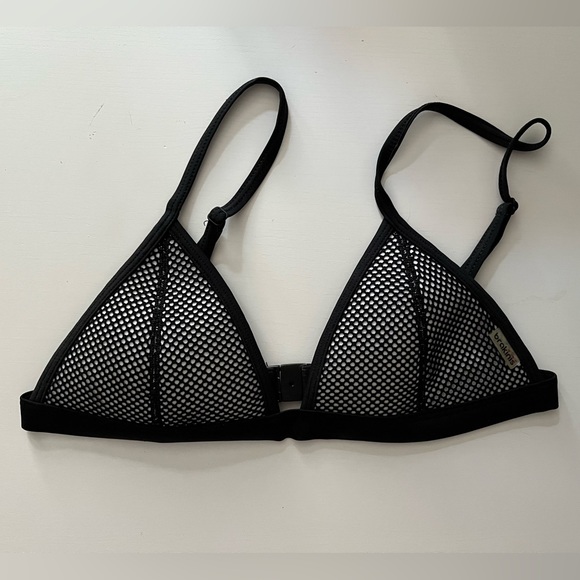 Mesh black neoprene swimsuit top - Picture 1 of 2